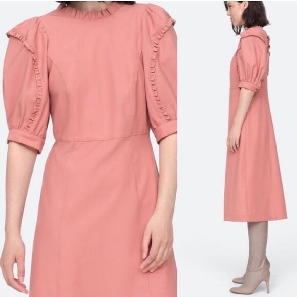 Sea New York Dresses & Skirts - Sea New York Hayes Dress Size 4 Empire Midi Rose Pink Wool Blend Designer Luxury